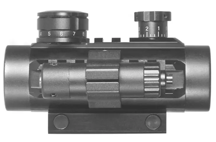 Barska 1x30 Electro Sight Rifle Scope w/ Flashlight, Red Laser Sight